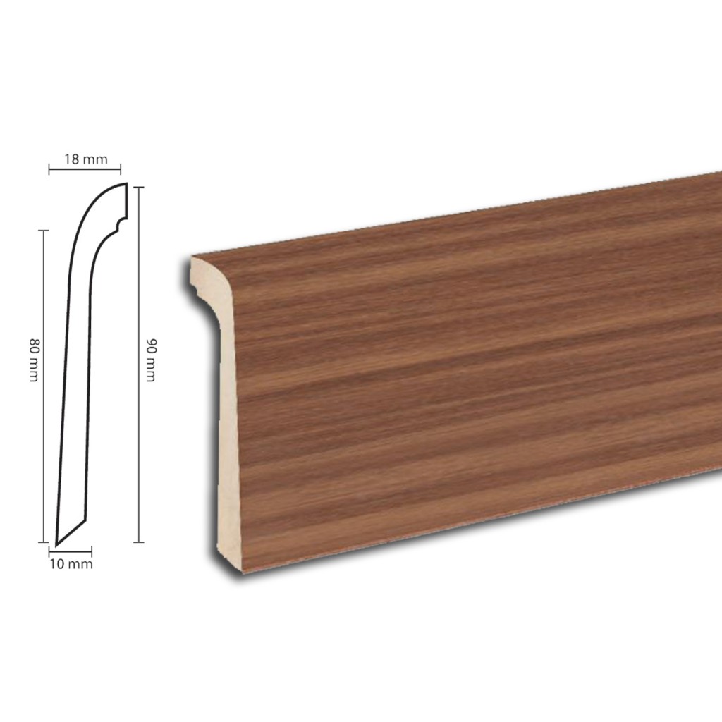 Copri Battiscopa In MDF Rovere Scuro